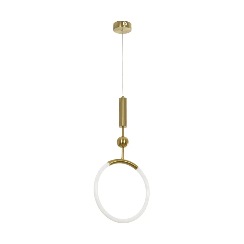 kelvo® GLOW KLV-101-0175 Κρεμαστό Φωτιστικό Οροφής LED 18W 1800lm 360° AC 220-240V IP20 Ρυθμιζόμενο Λευκό CCT με On/Off 2700K/4500K/6000K - Lumileds SMD Chip - Χρυσό Πλατίνα - Μ30 x Π6 x Υ60cm - 3 Χρόνια Εγγύηση