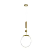 kelvo® GLOW KLV-101-0175 Κρεμαστό Φωτιστικό Οροφής LED 18W 1800lm 360° AC 220-240V IP20 Ρυθμιζόμενο Λευκό CCT με On/Off 2700K/4500K/6000K - Lumileds SMD Chip - Χρυσό Πλατίνα - Μ30 x Π6 x Υ60cm - 3 Χρόνια Εγγύηση