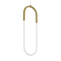 kelvo® GLOW KLV-101-0176 Κρεμαστό Φωτιστικό Οροφής LED 18W 1800lm 360° AC 220-240V IP20 Ρυθμιζόμενο Λευκό CCT με On/Off 2700K/4500K/6000K - Lumileds SMD Chip - Χρυσό Πλατίνα - Μ20 x Π2.5 x Υ60cm - 3 Χρόνια Εγγύηση