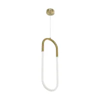 kelvo® GLOW KLV-101-0176 Κρεμαστό Φωτιστικό Οροφής LED 18W 1800lm 360° AC 220-240V IP20 Ρυθμιζόμενο Λευκό CCT με On/Off 2700K/4500K/6000K - Lumileds SMD Chip - Χρυσό Πλατίνα - Μ20 x Π2.5 x Υ60cm - 3 Χρόνια Εγγύηση
