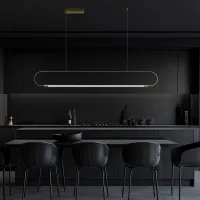 kelvo® GLOW KLV-101-0177 Κρεμαστό Φωτιστικό Οροφής LED 15W 1500lm 360° AC 220-240V IP20 Ρυθμιζόμενο Λευκό CCT με Χειριστήριο από 2700K έως 6000K Dimmable - Lumileds SMD Chip - Χρυσό Πλατίνα - Μ120 x Π3 x Υ17cm - 3 Χρόνια Εγγύηση