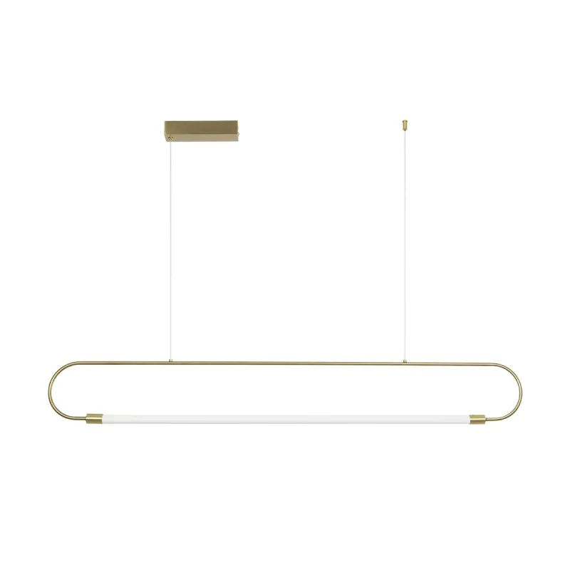 kelvo® GLOW KLV-101-0177 Κρεμαστό Φωτιστικό Οροφής LED 15W 1500lm 360° AC 220-240V IP20 Ρυθμιζόμενο Λευκό CCT με Χειριστήριο από 2700K έως 6000K Dimmable - Lumileds SMD Chip - Χρυσό Πλατίνα - Μ120 x Π3 x Υ17cm - 3 Χρόνια Εγγύηση