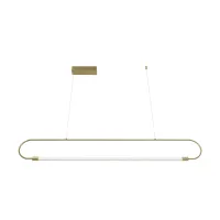 kelvo® GLOW KLV-101-0177 Κρεμαστό Φωτιστικό Οροφής LED 15W 1500lm 360° AC 220-240V IP20 Ρυθμιζόμενο Λευκό CCT με Χειριστήριο από 2700K έως 6000K Dimmable - Lumileds SMD Chip - Χρυσό Πλατίνα - Μ120 x Π3 x Υ17cm - 3 Χρόνια Εγγύηση