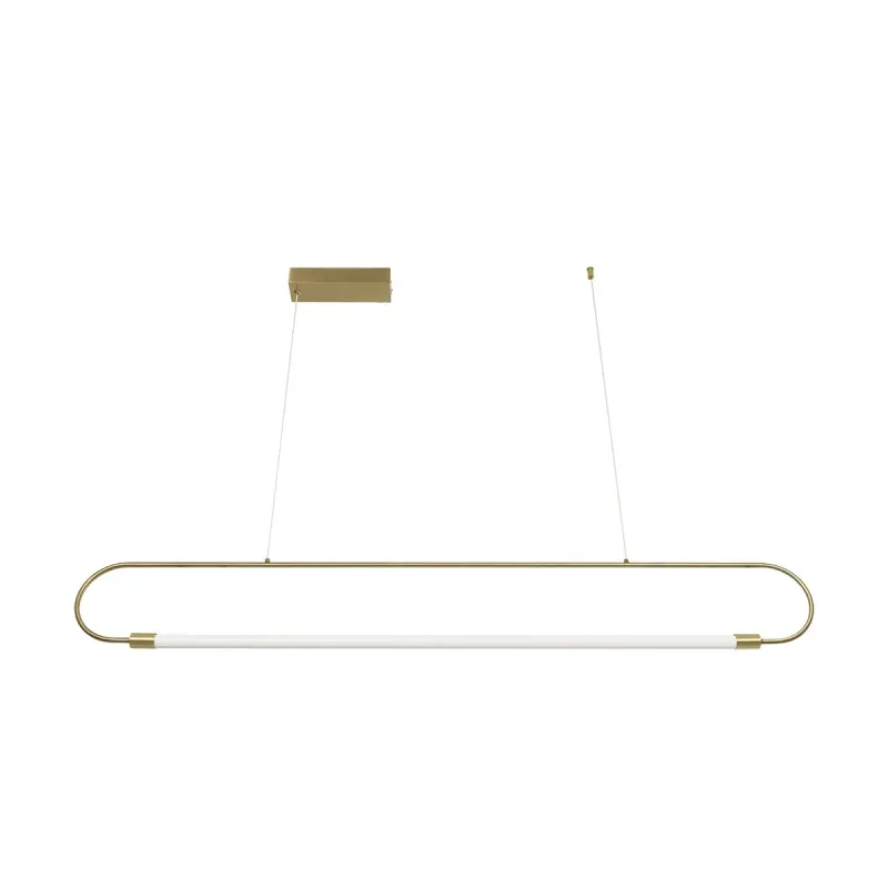 kelvo® GLOW KLV-101-0177 Κρεμαστό Φωτιστικό Οροφής LED 15W 1500lm 360° AC 220-240V IP20 Ρυθμιζόμενο Λευκό CCT με Χειριστήριο από 2700K έως 6000K Dimmable - Lumileds SMD Chip - Χρυσό Πλατίνα - Μ120 x Π3 x Υ17cm - 3 Χρόνια Εγγύηση