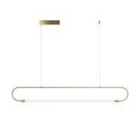 kelvo® GLOW KLV-101-0177 Κρεμαστό Φωτιστικό Οροφής LED 15W 1500lm 360° AC 220-240V IP20 Ρυθμιζόμενο Λευκό CCT με Χειριστήριο από 2700K έως 6000K Dimmable - Lumileds SMD Chip - Χρυσό Πλατίνα - Μ120 x Π3 x Υ17cm - 3 Χρόνια Εγγύηση