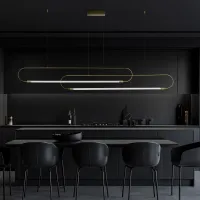 kelvo® GLOW KLV-101-0178 Κρεμαστό Φωτιστικό Οροφής LED 28W 2800lm 360° AC 220-240V IP20 Ρυθμιζόμενο Λευκό CCT με Χειριστήριο από 2700K έως 6000K Dimmable - Lumileds SMD Chip - Χρυσό Πλατίνα - Μ167 x Π7 x Υ24cm - 3 Χρόνια Εγγύηση