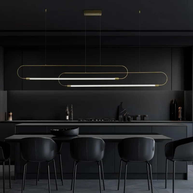 kelvo® GLOW KLV-101-0178 Κρεμαστό Φωτιστικό Οροφής LED 28W 2800lm 360° AC 220-240V IP20 Ρυθμιζόμενο Λευκό CCT με Χειριστήριο από 2700K έως 6000K Dimmable - Lumileds SMD Chip - Χρυσό Πλατίνα - Μ167 x Π7 x Υ24cm - 3 Χρόνια Εγγύηση