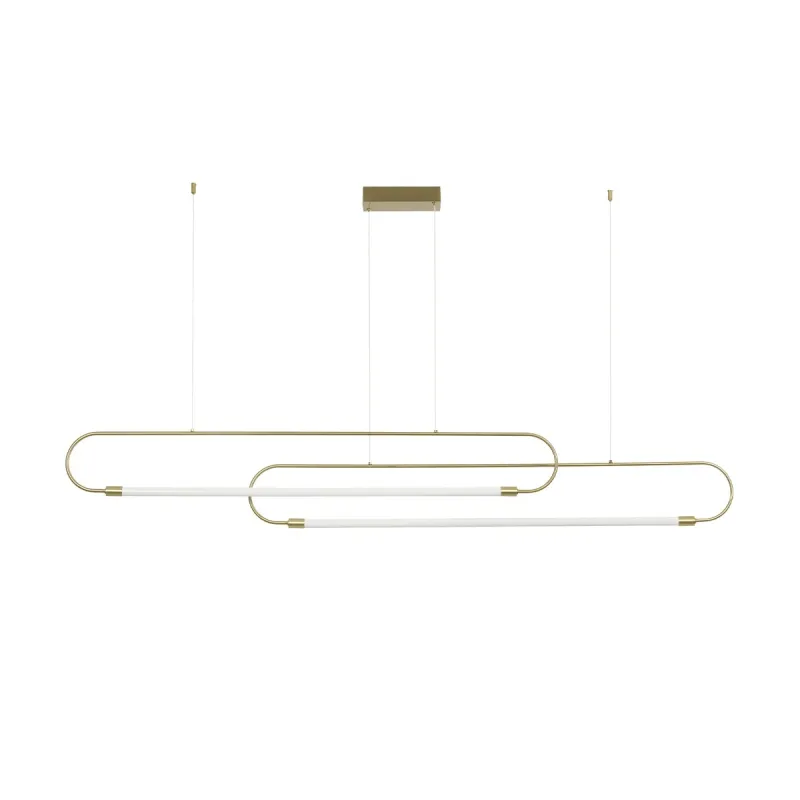 kelvo® GLOW KLV-101-0178 Κρεμαστό Φωτιστικό Οροφής LED 28W 2800lm 360° AC 220-240V IP20 Ρυθμιζόμενο Λευκό CCT με Χειριστήριο από 2700K έως 6000K Dimmable - Lumileds SMD Chip - Χρυσό Πλατίνα - Μ167 x Π7 x Υ24cm - 3 Χρόνια Εγγύηση