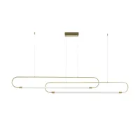 kelvo® GLOW KLV-101-0178 Κρεμαστό Φωτιστικό Οροφής LED 28W 2800lm 360° AC 220-240V IP20 Ρυθμιζόμενο Λευκό CCT με Χειριστήριο από 2700K έως 6000K Dimmable - Lumileds SMD Chip - Χρυσό Πλατίνα - Μ167 x Π7 x Υ24cm - 3 Χρόνια Εγγύηση