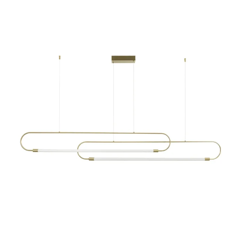 kelvo® GLOW KLV-101-0178 Κρεμαστό Φωτιστικό Οροφής LED 28W 2800lm 360° AC 220-240V IP20 Ρυθμιζόμενο Λευκό CCT με Χειριστήριο από 2700K έως 6000K Dimmable - Lumileds SMD Chip - Χρυσό Πλατίνα - Μ167 x Π7 x Υ24cm - 3 Χρόνια Εγγύηση