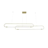 kelvo® GLOW KLV-101-0178 Κρεμαστό Φωτιστικό Οροφής LED 28W 2800lm 360° AC 220-240V IP20 Ρυθμιζόμενο Λευκό CCT με Χειριστήριο από 2700K έως 6000K Dimmable - Lumileds SMD Chip - Χρυσό Πλατίνα - Μ167 x Π7 x Υ24cm - 3 Χρόνια Εγγύηση