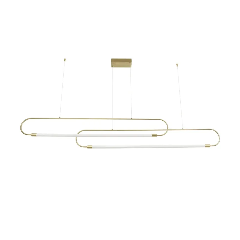 kelvo® GLOW KLV-101-0178 Κρεμαστό Φωτιστικό Οροφής LED 28W 2800lm 360° AC 220-240V IP20 Ρυθμιζόμενο Λευκό CCT με Χειριστήριο από 2700K έως 6000K Dimmable - Lumileds SMD Chip - Χρυσό Πλατίνα - Μ167 x Π7 x Υ24cm - 3 Χρόνια Εγγύηση
