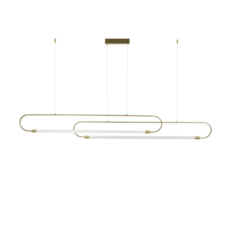 kelvo® GLOW KLV-101-0178 Κρεμαστό Φωτιστικό Οροφής LED 28W 2800lm 360° AC 220-240V IP20 Ρυθμιζόμενο Λευκό CCT με Χειριστήριο από 2700K έως 6000K Dimmable - Lumileds SMD Chip - Χρυσό Πλατίνα - Μ167 x Π7 x Υ24cm - 3 Χρόνια Εγγύηση