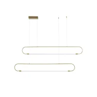 kelvo® GLOW KLV-101-0178 Κρεμαστό Φωτιστικό Οροφής LED 28W 2800lm 360° AC 220-240V IP20 Ρυθμιζόμενο Λευκό CCT με Χειριστήριο από 2700K έως 6000K Dimmable - Lumileds SMD Chip - Χρυσό Πλατίνα - Μ167 x Π7 x Υ24cm - 3 Χρόνια Εγγύηση