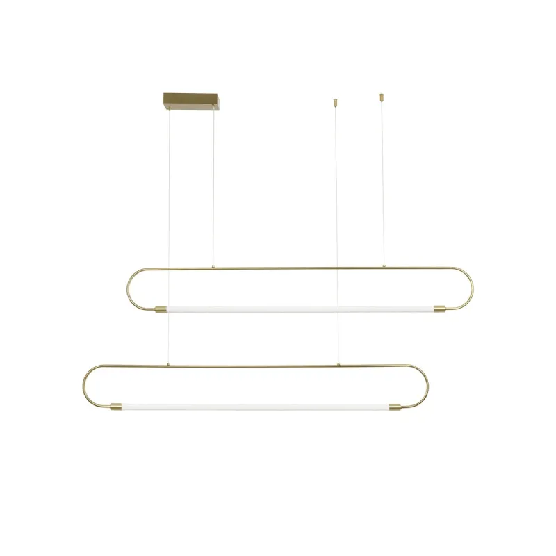 kelvo® GLOW KLV-101-0178 Κρεμαστό Φωτιστικό Οροφής LED 28W 2800lm 360° AC 220-240V IP20 Ρυθμιζόμενο Λευκό CCT με Χειριστήριο από 2700K έως 6000K Dimmable - Lumileds SMD Chip - Χρυσό Πλατίνα - Μ167 x Π7 x Υ24cm - 3 Χρόνια Εγγύηση
