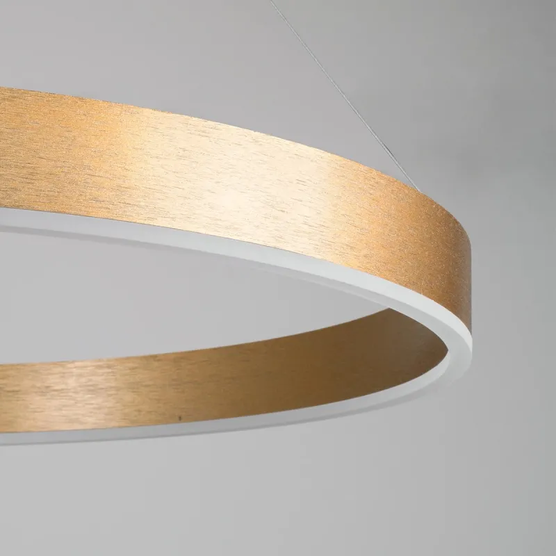 kelvo® VENOM KLV-101-0192 Κρεμαστό Φωτιστικό Οροφής LED 67W 6700lm 120° AC 220-240V IP20 Ρυθμιζόμενο Λευκό CCT με Χειριστήριο από 2700K έως 6000K Dimmable - Lumileds SMD Chip - Χρυσό Πλατίνα - Μ80 x Π80 x Υ6.5cm - 3 Χρόνια Εγγύηση