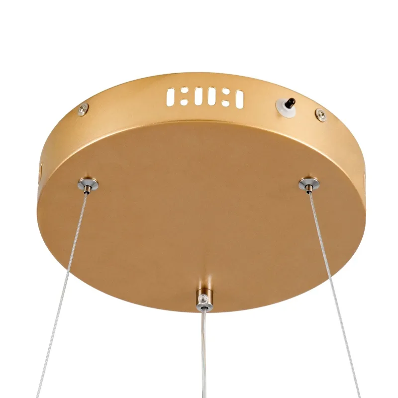 kelvo® VENOM KLV-101-0192 Κρεμαστό Φωτιστικό Οροφής LED 67W 6700lm 120° AC 220-240V IP20 Ρυθμιζόμενο Λευκό CCT με Χειριστήριο από 2700K έως 6000K Dimmable - Lumileds SMD Chip - Χρυσό Πλατίνα - Μ80 x Π80 x Υ6.5cm - 3 Χρόνια Εγγύηση