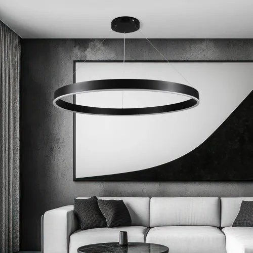 kelvo® VENOM KLV-101-0193 Κρεμαστό Φωτιστικό Οροφής LED 75W 7500lm 120° AC 220-240V IP20 Ρυθμιζόμενο Λευκό CCT με Χειριστήριο από 2700K έως 6000K Dimmable - Lumileds SMD Chip - Μαύρο Ματ - Μ100 x Π100 x Υ6.5cm - 3 Χρόνια Εγγύηση