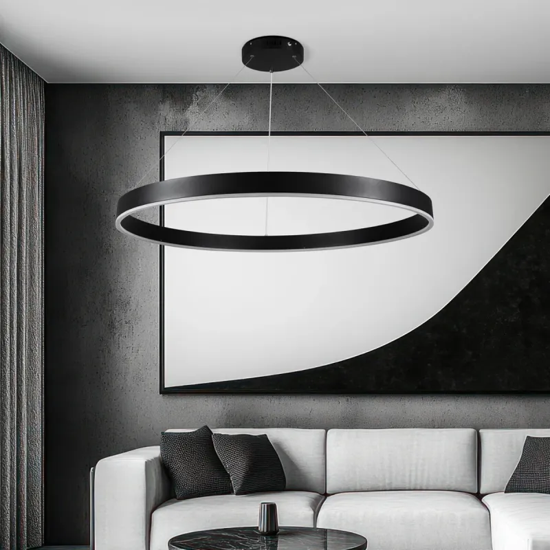 kelvo® VENOM KLV-101-0193 Κρεμαστό Φωτιστικό Οροφής LED 75W 7500lm 120° AC 220-240V IP20 Ρυθμιζόμενο Λευκό CCT με Χειριστήριο από 2700K έως 6000K Dimmable - Lumileds SMD Chip - Μαύρο Ματ - Μ100 x Π100 x Υ6.5cm - 3 Χρόνια Εγγύηση