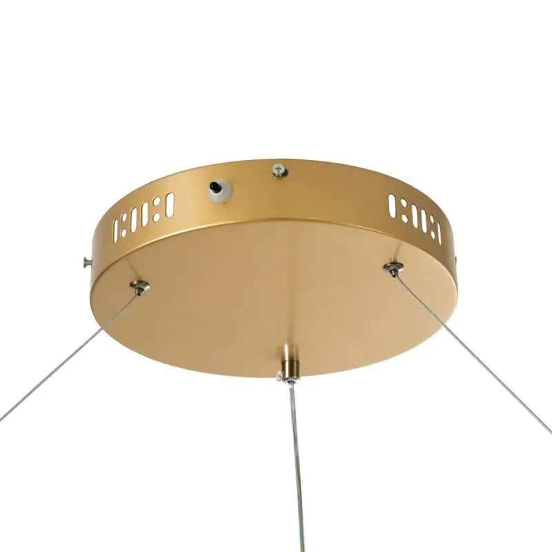 kelvo® VENOM KLV-101-0195 Κρεμαστό Φωτιστικό Οροφής LED 75W 7500lm 120° AC 220-240V IP20 Ρυθμιζόμενο Λευκό CCT με Χειριστήριο από 2700K έως 6000K Dimmable - Lumileds SMD Chip - Χρυσό Πλατίνα - Μ100 x Π100 x Υ6.5cm - 3 Χρόνια Εγγύηση