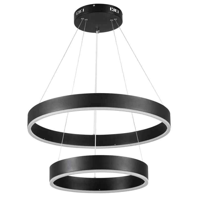 kelvo® VENOM KLV-101-0196 Κρεμαστό Φωτιστικό Οροφής LED 75W 7500lm 120° AC 220-240V IP20 Ρυθμιζόμενο Λευκό CCT με Χειριστήριο από 2700K έως 6000K Dimmable - Lumileds SMD Chip - Μαύρο Ματ - Μ60 x Π60 x Υ40cm - 3 Χρόνια Εγγύηση
