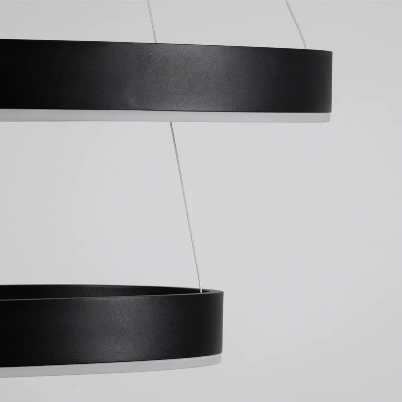 kelvo® VENOM KLV-101-0196 Κρεμαστό Φωτιστικό Οροφής LED 75W 7500lm 120° AC 220-240V IP20 Ρυθμιζόμενο Λευκό CCT με Χειριστήριο από 2700K έως 6000K Dimmable - Lumileds SMD Chip - Μαύρο Ματ - Μ60 x Π60 x Υ40cm - 3 Χρόνια Εγγύηση