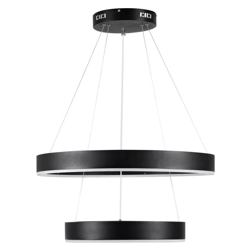 kelvo® VENOM KLV-101-0196-V2 Κρεμαστό Φωτιστικό Οροφής LED 75W 7500lm 120° AC 220-240V IP20 Ρυθμιζόμενο Λευκό CCT με Χειριστήριο από 2700K έως 6000K Dimmable - Lumileds SMD Chip - Μαύρο Ματ - Μ60 x Π60 x Υ40cm - 3 Χρόνια Εγγύηση