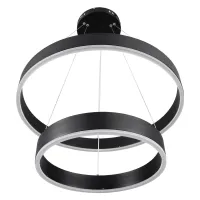 kelvo® VENOM KLV-101-0196-V2 Κρεμαστό Φωτιστικό Οροφής LED 75W 7500lm 120° AC 220-240V IP20 Ρυθμιζόμενο Λευκό CCT με Χειριστήριο από 2700K έως 6000K Dimmable - Lumileds SMD Chip - Μαύρο Ματ - Μ60 x Π60 x Υ40cm - 3 Χρόνια Εγγύηση