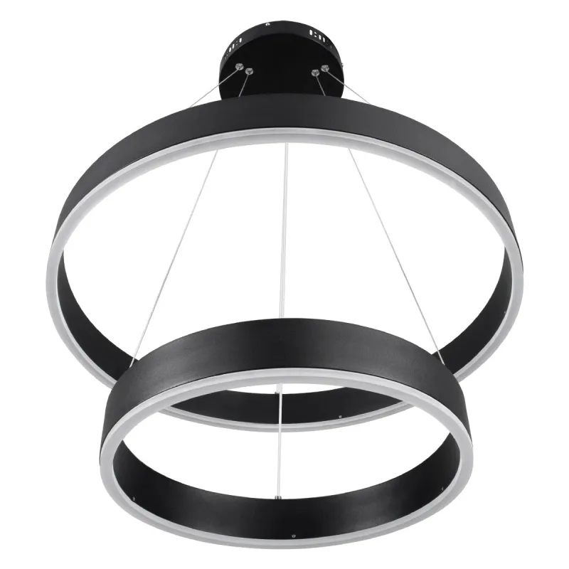 kelvo® VENOM KLV-101-0196-V2 Κρεμαστό Φωτιστικό Οροφής LED 75W 7500lm 120° AC 220-240V IP20 Ρυθμιζόμενο Λευκό CCT με Χειριστήριο από 2700K έως 6000K Dimmable - Lumileds SMD Chip - Μαύρο Ματ - Μ60 x Π60 x Υ40cm - 3 Χρόνια Εγγύηση
