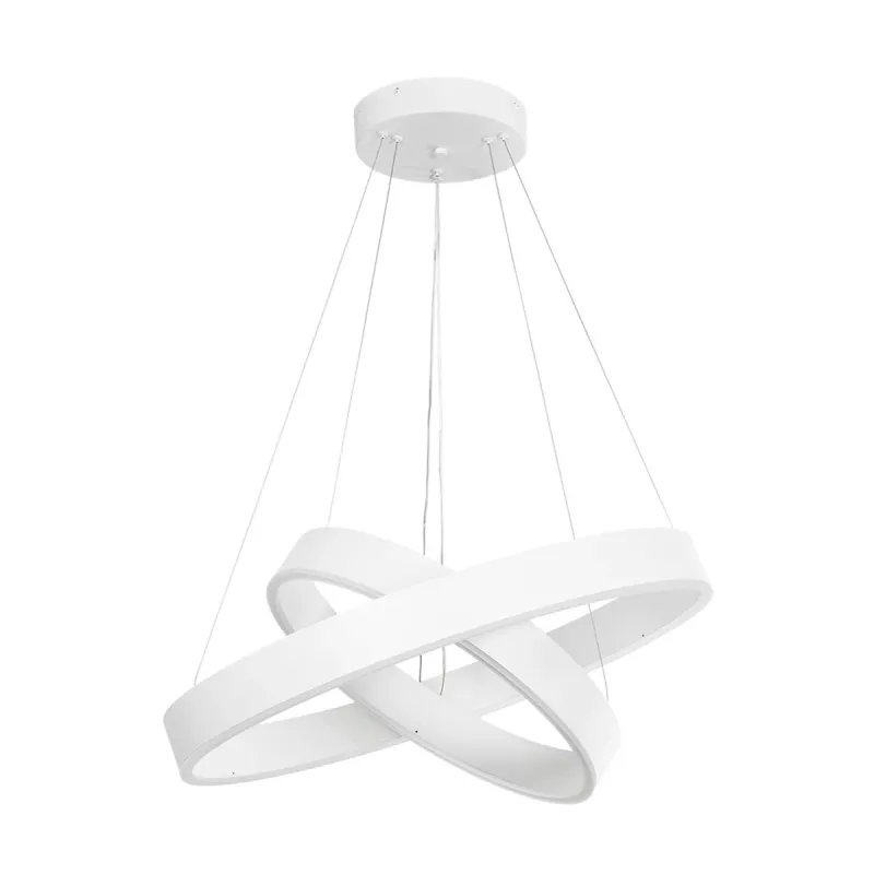 kelvo® VENOM KLV-101-0197-V2 Κρεμαστό Φωτιστικό Οροφής LED 75W 7500lm 120° AC 220-240V IP20 Ρυθμιζόμενο Λευκό CCT με Χειριστήριο από 2700K έως 6000K Dimmable - Lumileds SMD Chip - Λευκό Ματ - Μ60 x Π60 x Υ40cm - 3 Χρόνια Εγγύηση