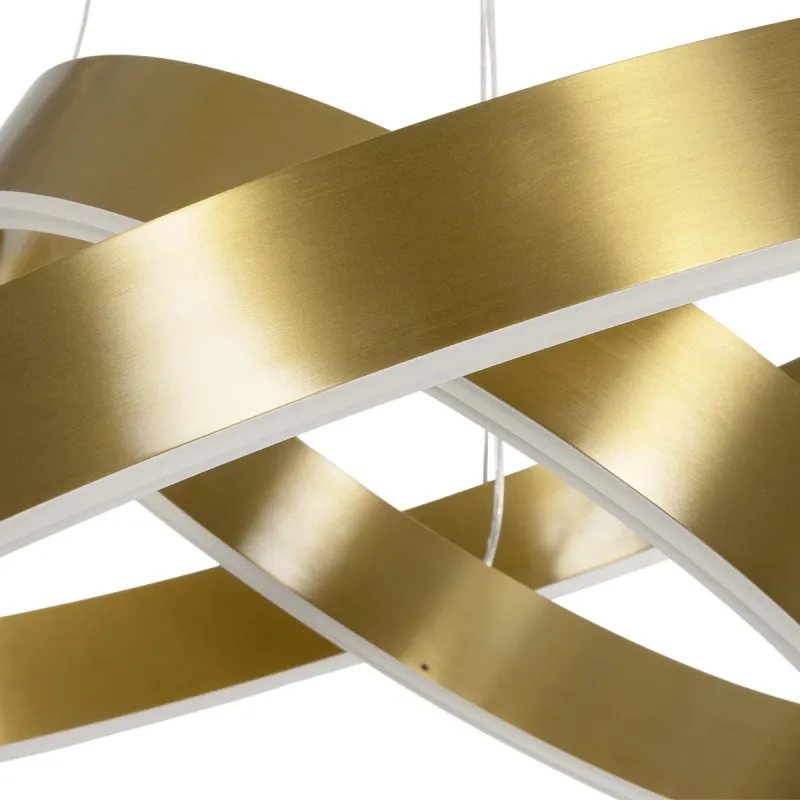 kelvo® VENOM KLV-101-0198-V2 Κρεμαστό Φωτιστικό Οροφής LED 75W 7500lm 120° AC 220-240V IP20 Ρυθμιζόμενο Λευκό CCT με Χειριστήριο από 2700K έως 6000K Dimmable - Lumileds SMD Chip - Χρυσό Πλατίνα - Μ60 x Π60 x Υ40cm - 3 Χρόνια Εγγύηση