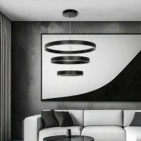 kelvo® VENOM KLV-101-0199 Κρεμαστό Φωτιστικό Οροφής LED 120W 12000lm 120° AC 220-240V IP20 Ρυθμιζόμενο Λευκό CCT με Χειριστήριο από 2700K έως 6000K Dimmable - Lumileds SMD Chip - Μαύρο Ματ - Μ80 x Π80 x Υ80cm - 3 Χρόνια Εγγύηση