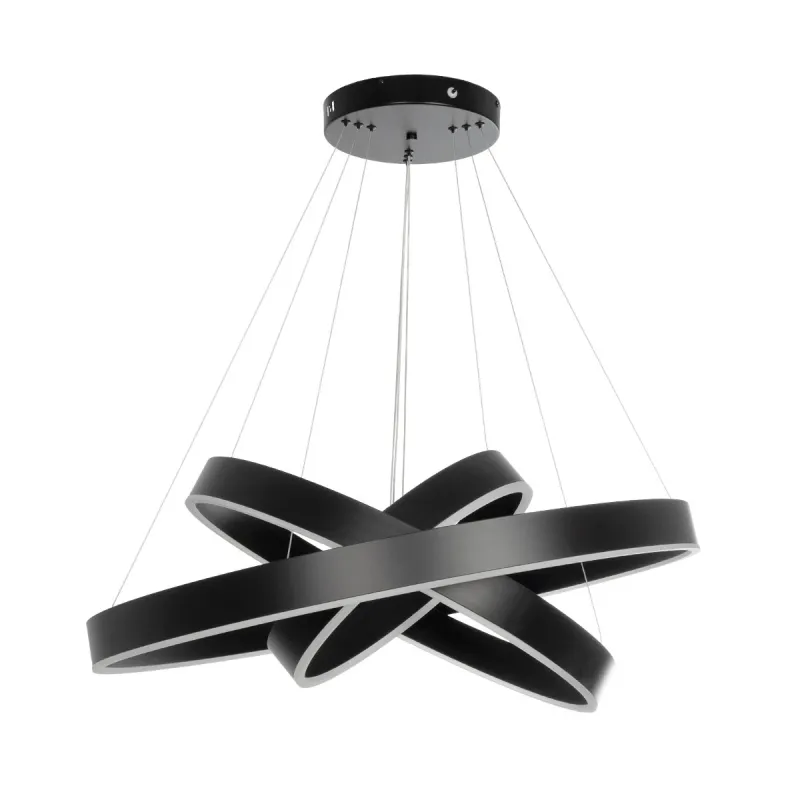 kelvo® VENOM KLV-101-0199 Κρεμαστό Φωτιστικό Οροφής LED 120W 12000lm 120° AC 220-240V IP20 Ρυθμιζόμενο Λευκό CCT με Χειριστήριο από 2700K έως 6000K Dimmable - Lumileds SMD Chip - Μαύρο Ματ - Μ80 x Π80 x Υ80cm - 3 Χρόνια Εγγύηση