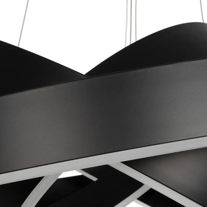 kelvo® VENOM KLV-101-0199-V2 Κρεμαστό Φωτιστικό Οροφής LED 120W 12000lm 120° AC 220-240V IP20 Ρυθμιζόμενο Λευκό CCT με Χειριστήριο από 2700K έως 6000K Dimmable - Lumileds SMD Chip - Μαύρο Ματ - Μ80 x Π80 x Υ80cm - 3 Χρόνια Εγγύηση