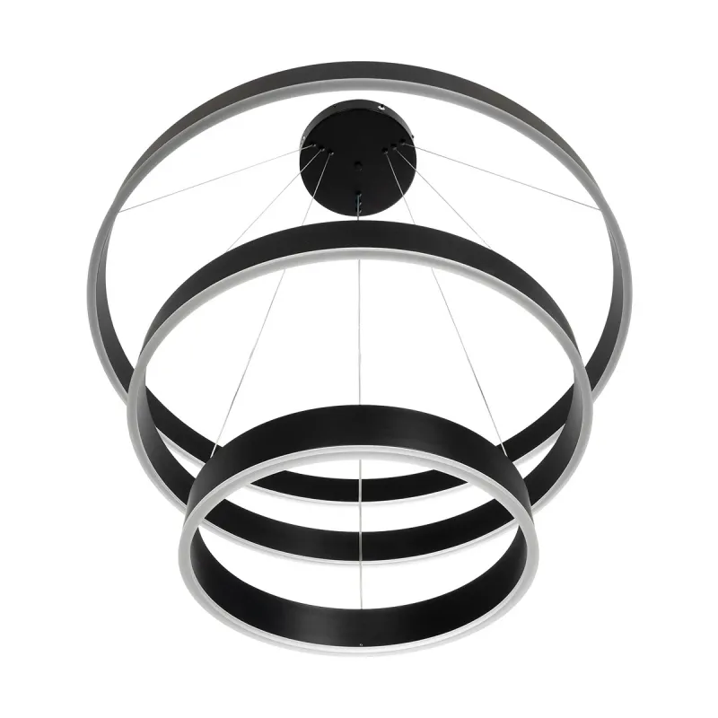 kelvo® VENOM KLV-101-0199-V2 Κρεμαστό Φωτιστικό Οροφής LED 120W 12000lm 120° AC 220-240V IP20 Ρυθμιζόμενο Λευκό CCT με Χειριστήριο από 2700K έως 6000K Dimmable - Lumileds SMD Chip - Μαύρο Ματ - Μ80 x Π80 x Υ80cm - 3 Χρόνια Εγγύηση
