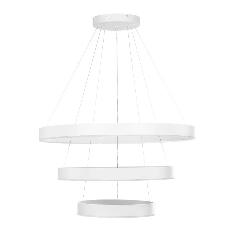 kelvo® VENOM KLV-101-0200 Κρεμαστό Φωτιστικό Οροφής LED 120W 12000lm 120° AC 220-240V IP20 Ρυθμιζόμενο Λευκό CCT με Χειριστήριο από 2700K έως 6000K Dimmable - Lumileds SMD Chip - Λευκό Ματ - Μ80 x Π80 x Υ80cm - 3 Χρόνια Εγγύηση
