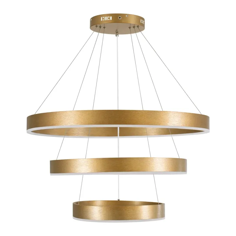 kelvo® VENOM KLV-101-0201 Κρεμαστό Φωτιστικό Οροφής LED 120W 12000lm 120° AC 220-240V IP20 Ρυθμιζόμενο Λευκό CCT με Χειριστήριο από 2700K έως 6000K Dimmable - Lumileds SMD Chip - Χρυσό Πλατίνα - Μ80 x Π80 x Υ80cm - 3 Χρόνια Εγγύηση