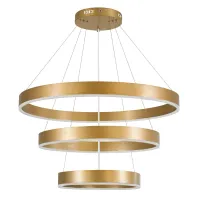 kelvo® VENOM KLV-101-0201-V2 Κρεμαστό Φωτιστικό Οροφής LED 120W 12000lm 120° AC 220-240V IP20 Ρυθμιζόμενο Λευκό CCT με Χειριστήριο από 2700K έως 6000K Dimmable - Lumileds SMD Chip - Χρυσό Πλατίνα - Μ80 x Π80 x Υ80cm - 3 Χρόνια Εγγύηση