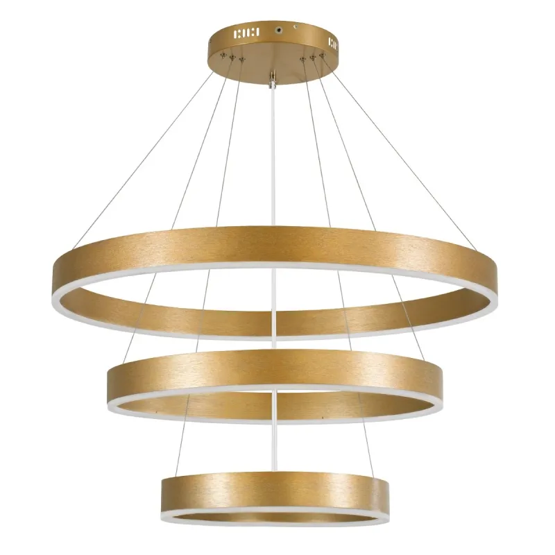 kelvo® VENOM KLV-101-0201-V2 Κρεμαστό Φωτιστικό Οροφής LED 120W 12000lm 120° AC 220-240V IP20 Ρυθμιζόμενο Λευκό CCT με Χειριστήριο από 2700K έως 6000K Dimmable - Lumileds SMD Chip - Χρυσό Πλατίνα - Μ80 x Π80 x Υ80cm - 3 Χρόνια Εγγύηση