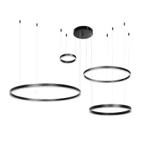 kelvo® VENOM KLV-101-0202 Κρεμαστό Φωτιστικό Οροφής LED 150W 15000lm 120° AC 220-240V IP20 Ρυθμιζόμενο Λευκό CCT με Χειριστήριο από 2700K έως 6000K Dimmable - Lumileds SMD Chip - Μαύρο Ματ - Μ150 x Π90 x Υ60cm - 3 Χρόνια Εγγύηση