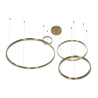 kelvo® VENOM KLV-101-0204 Κρεμαστό Φωτιστικό Οροφής LED 150W 15000lm 120° AC 220-240V IP20 Ρυθμιζόμενο Λευκό CCT με Χειριστήριο από 2700K έως 6000K Dimmable - Lumileds SMD Chip - Χρυσό Πλατίνα - Μ150 x Π90 x Υ60cm - 3 Χρόνια Εγγύηση