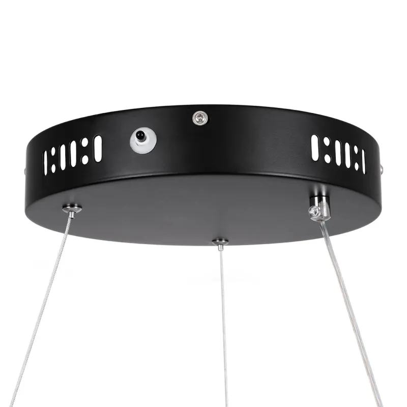 kelvo® NEMESIS KLV-101-0214 Κρεμαστό Φωτιστικό Οροφής LED 75W 7500lm 180° AC 220-240V IP20 Ρυθμιζόμενο Λευκό CCT με Χειριστήριο από 2700K έως 6000K Dimmable - Lumileds SMD Chip - Μαύρο Ματ - Μ100 x Π100 x Υ4cm - 3 Χρόνια Εγγύηση