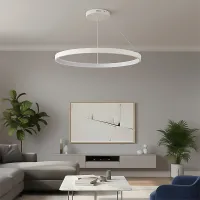 kelvo® NEMESIS KLV-101-0215 Κρεμαστό Φωτιστικό Οροφής LED 75W 7500lm 180° AC 220-240V IP20 Ρυθμιζόμενο Λευκό CCT με Χειριστήριο από 2700K έως 6000K Dimmable - Lumileds SMD Chip - Λευκό Ματ - Μ100 x Π100 x Υ4cm - 3 Χρόνια Εγγύηση