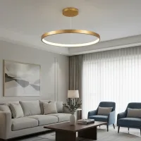 kelvo® NEMESIS KLV-101-0216 Κρεμαστό Φωτιστικό Οροφής LED 75W 7500lm 180° AC 220-240V IP20 Ρυθμιζόμενο Λευκό CCT με Χειριστήριο από 2700K έως 6000K Dimmable - Lumileds SMD Chip - Χρυσό Πλατίνα - Μ100 x Π100 x Υ4cm - 3 Χρόνια Εγγύηση