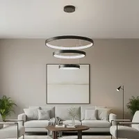 kelvo® NEMESIS KLV-101-0217 Κρεμαστό Φωτιστικό Οροφής LED 100W 10000lm 180° AC 220-240V IP20 Ρυθμιζόμενο Λευκό CCT με Χειριστήριο από 2700K έως 6000K Dimmable - Lumileds SMD Chip - Μαύρο Ματ - Μ60 x Π60 x Υ60cm - 3 Χρόνια Εγγύηση