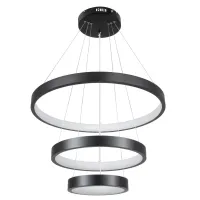 kelvo® NEMESIS KLV-101-0217 Κρεμαστό Φωτιστικό Οροφής LED 100W 10000lm 180° AC 220-240V IP20 Ρυθμιζόμενο Λευκό CCT με Χειριστήριο από 2700K έως 6000K Dimmable - Lumileds SMD Chip - Μαύρο Ματ - Μ60 x Π60 x Υ60cm - 3 Χρόνια Εγγύηση