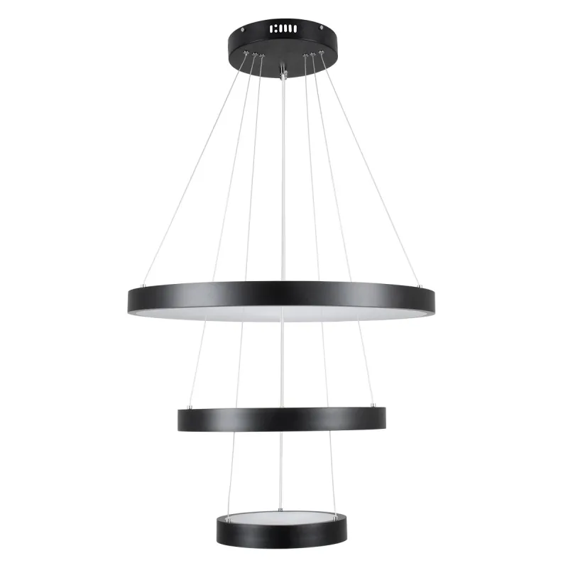 kelvo® NEMESIS KLV-101-0217 Κρεμαστό Φωτιστικό Οροφής LED 100W 10000lm 180° AC 220-240V IP20 Ρυθμιζόμενο Λευκό CCT με Χειριστήριο από 2700K έως 6000K Dimmable - Lumileds SMD Chip - Μαύρο Ματ - Μ60 x Π60 x Υ60cm - 3 Χρόνια Εγγύηση