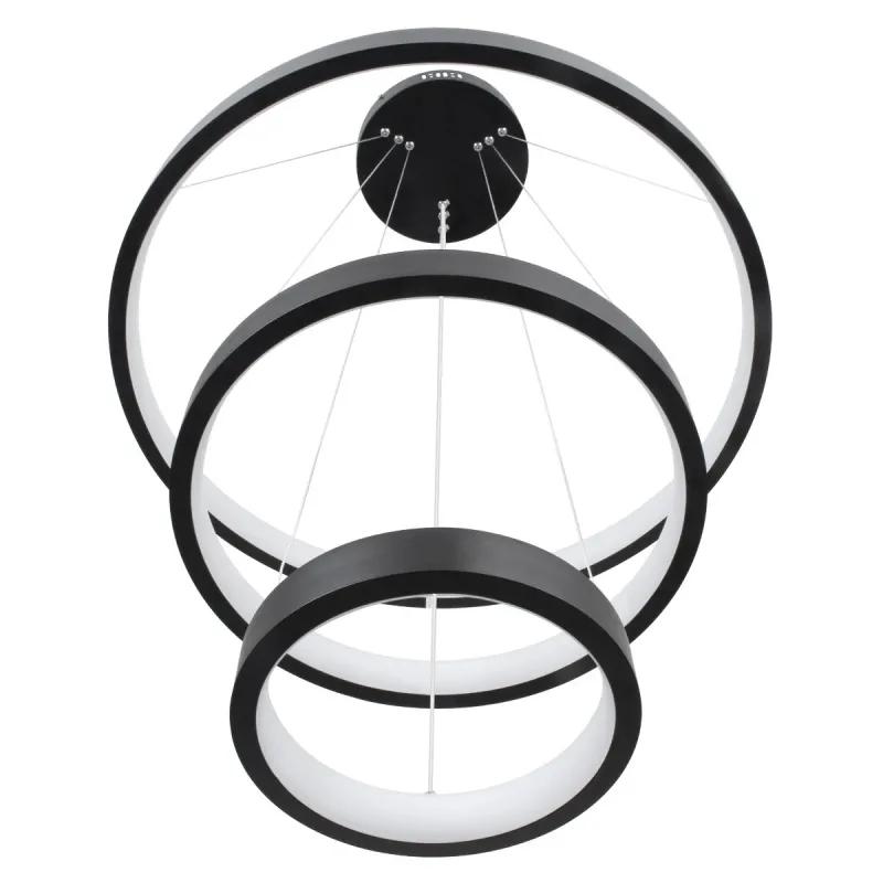 kelvo® NEMESIS KLV-101-0217 Κρεμαστό Φωτιστικό Οροφής LED 100W 10000lm 180° AC 220-240V IP20 Ρυθμιζόμενο Λευκό CCT με Χειριστήριο από 2700K έως 6000K Dimmable - Lumileds SMD Chip - Μαύρο Ματ - Μ60 x Π60 x Υ60cm - 3 Χρόνια Εγγύηση