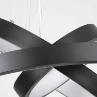 kelvo® NEMESIS KLV-101-0217 Κρεμαστό Φωτιστικό Οροφής LED 100W 10000lm 180° AC 220-240V IP20 Ρυθμιζόμενο Λευκό CCT με Χειριστήριο από 2700K έως 6000K Dimmable - Lumileds SMD Chip - Μαύρο Ματ - Μ60 x Π60 x Υ60cm - 3 Χρόνια Εγγύηση