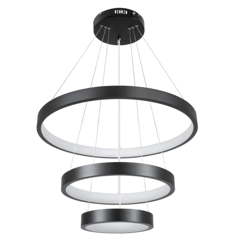 kelvo® NEMESIS KLV-101-0217-V2 Κρεμαστό Φωτιστικό Οροφής LED 100W 10000lm 180° AC 220-240V IP20 Ρυθμιζόμενο Λευκό CCT με Χειριστήριο από 2700K έως 6000K Dimmable - Lumileds SMD Chip - Μαύρο Ματ - Μ60 x Π60 x Υ60cm - 3 Χρόνια Εγγύηση